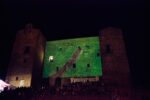 Proiezione del video Physical Examination di Luca Trevisani sulla facciata del Museo Civico di Castelbuono durante l'Ypsigrock Festival - photo Francesco Lapunzina