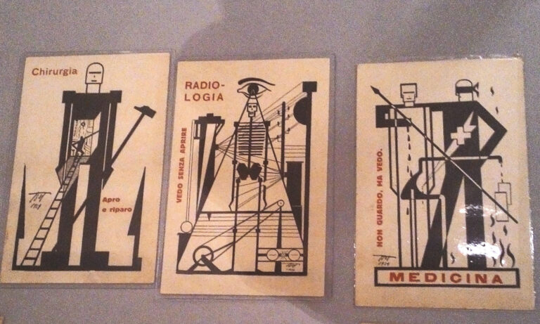 Osvaldo Barbieri detto BOT, Medicina - Radiologia - Chirurgia, 1929, cartoline, 14x9