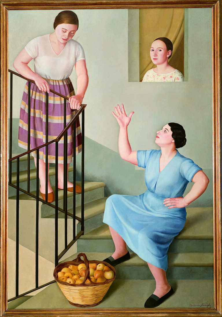 Antonio Donghi, Donne per le scale, 1929. Collezione Banca Monte dei Paschi di Siena