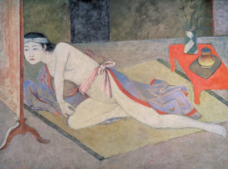 Balthus, Japonaise à la table rouge, 1967-76 - collezione privata - © Balthus Pierre Matisse Gallery, New York, USA - Bridgeman Images