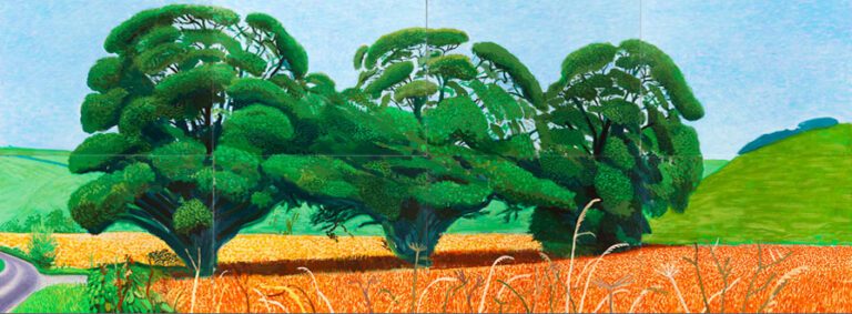 David Hockney, Three Trees near Thixendale, Summer 2007