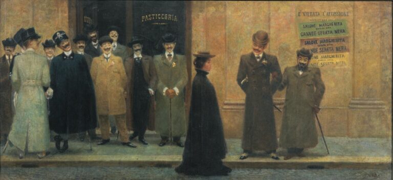 Giacomo Balla, Grande serata nera al Salone Margherita, 1903-1904. Firenze, collezione privata, courtesy Tornabuoni Arte