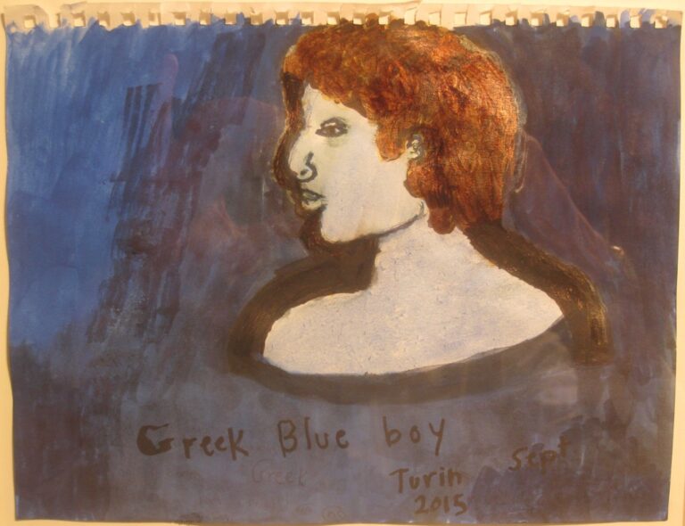 Nan Goldin, The Greek blue Boy with Shadow, Berlin, February 2015
