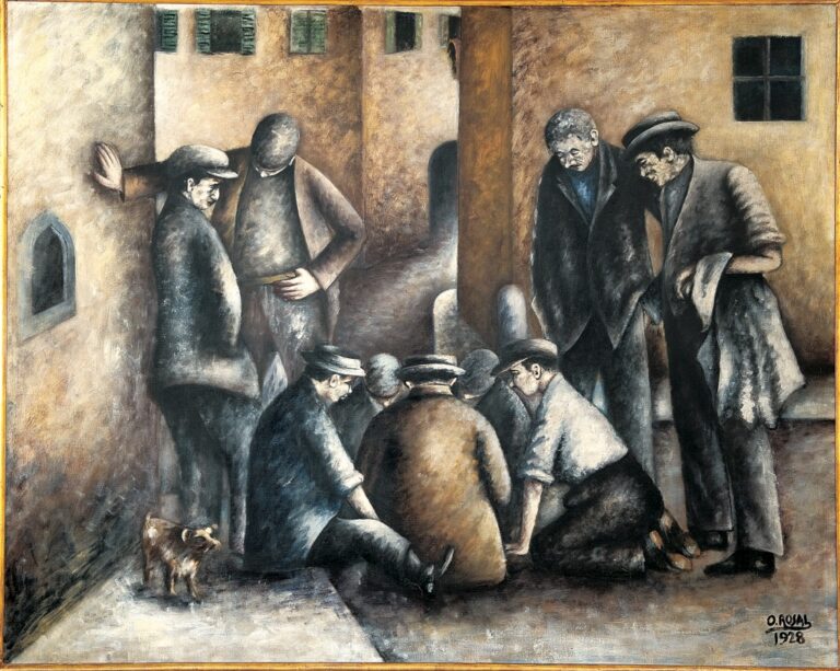 Ottone Rosai, I giocatori di toppa, 1928. Collezione Banca Monte dei Paschi di Siena