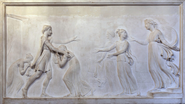 Antonio Canova Ritorno di Telemaco in Itaca 1787 1792 ca. bassorilievo in gesso Venezia Museo Correr Il mito di Antonio Canova torna a splendere nel cuore di Venezia. Il Museo Correr inaugura un itinerario tra i capolavori del celebre scultore: ecco le prime immagini