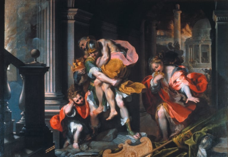 Federico Barocci, Enea fugge da Troia in fiamme, 1598 - Roma, Galleria Borghese - Archivio Fotografico GNAM