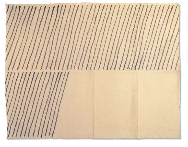 Giorgio Griffa, Obliquo, 1971, acrilico su cotone, 148x190 cm