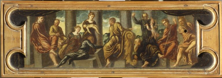 Jacopo Tintoretto Giudizio di Salomone olio su tavola cm 265x795 Ladri al Museo di Castelvecchio a Verona, rubati ieri notte 17 preziosi dipinti. Ecco l'elenco completo e tutte le immagini: da Mantegna a Pisanello, a Tintoretto