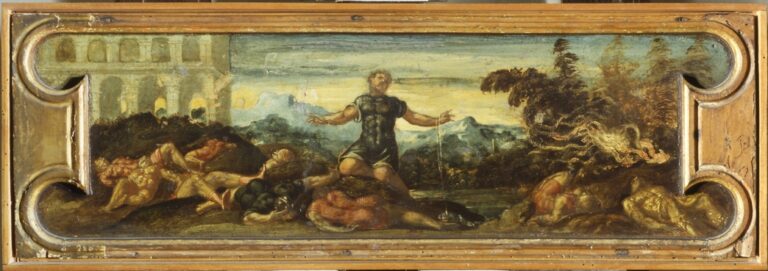 Jacopo Tintoretto, Sansone, olio su tavola, cm 26,5x79
