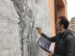 Nicola Verlato Hostia 2015 Ostia lartista a lavoro La morte di Pasolini secondo Nicola Verlato. Da Los Angeles a Roma, seconda tappa del progetto Hostia. Le prime foto del murale di Ostia