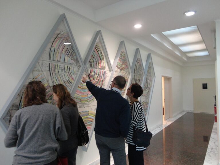 Studio di Pietro RuffoPastificio Cerere 06 Arte in azienda, la specialità della Fondazione Ermanno Casoli. Ecco le immagini di The Whishful Map, opera corale di Pietro Ruffo realizzata a Roma con il gruppo Angelini