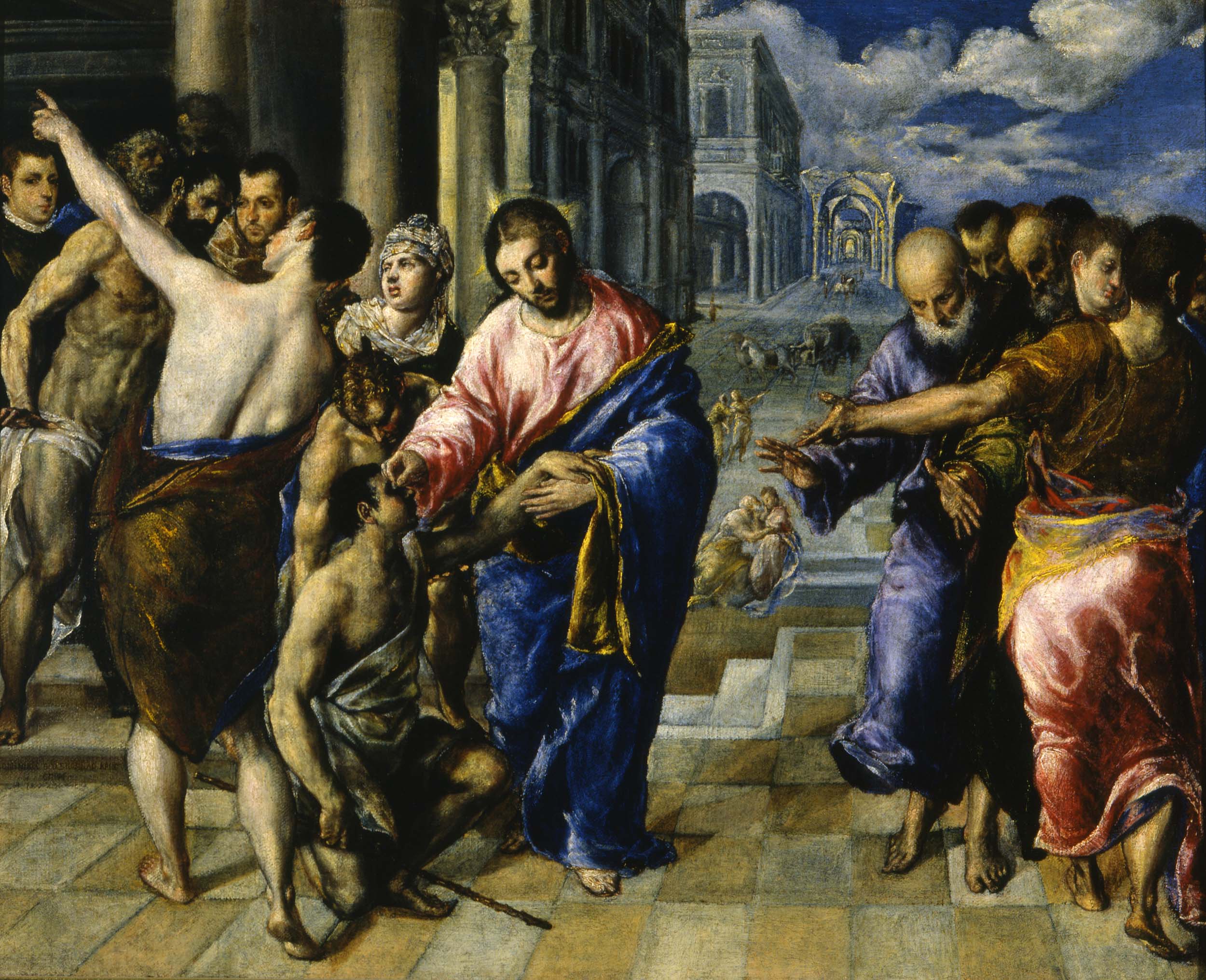 Domínikos Theotokópoulos detto El Greco, Guarigione del cieco, 1573-74
