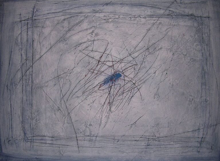 Guido Strazza, Centro blu, 2009, particolare. Collezione Stazione dell'arte, Ulassai