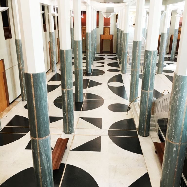 All’interno della Parliament House, un progetto di Romaldo Giurgola, Canberra