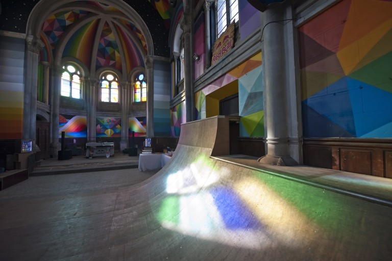 DSC0856 E una chiesa abbandonata diventa skate park, affrescata dallo street artist madrileno Okuda