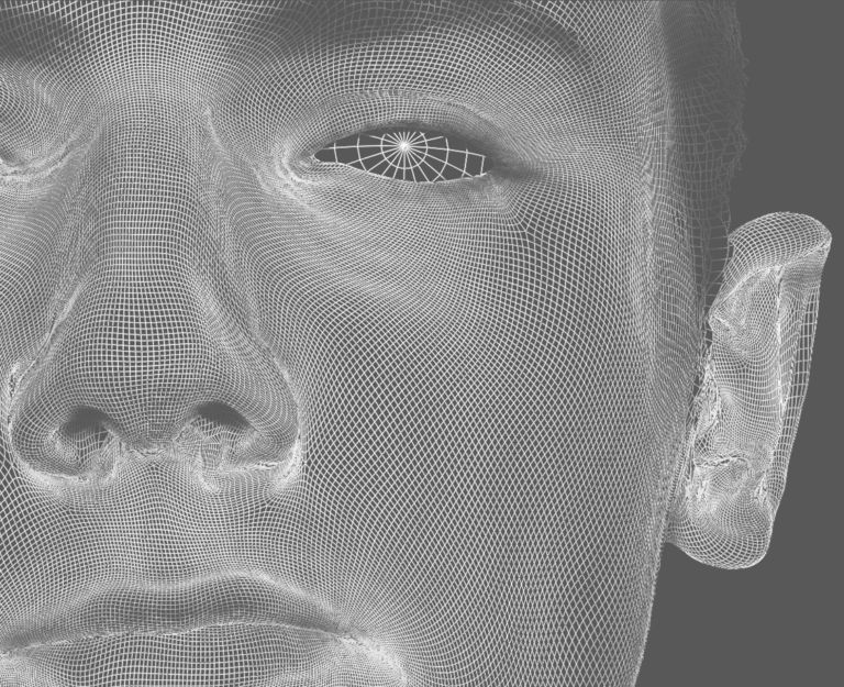 David O'Reilly, Self Portrait with close up wireframe - I feel like I did a good job of capturing my own soul with this, dal blog HyperRealCG