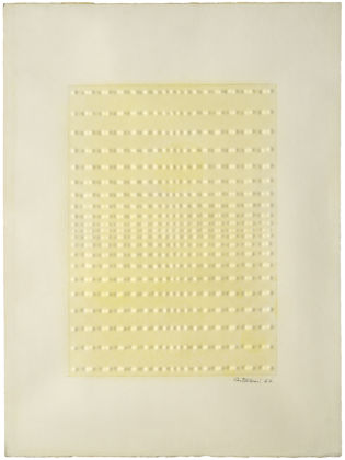 Enrico Castellani, Gouache gialla, 1967