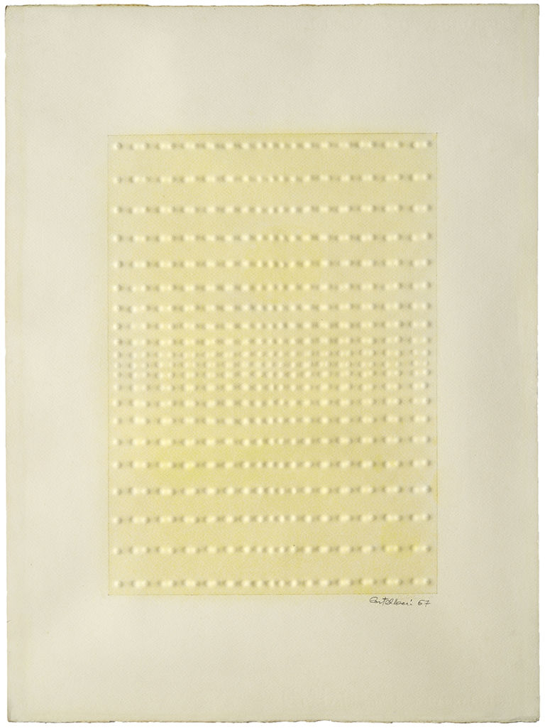 Enrico Castellani, Gouache gialla, 1967