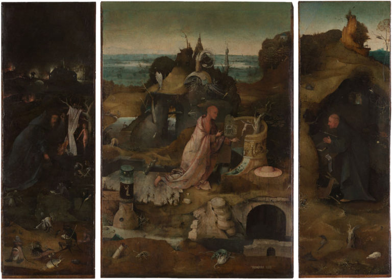 Jheronimus Bosch Trittico degli Eremiti prima del restauro Venezia celebra Hieronymus Bosch a cinquecento anni dalla morte. Prime immagini dei due capolavori delle Gallerie dell’Accademia appena restaurati