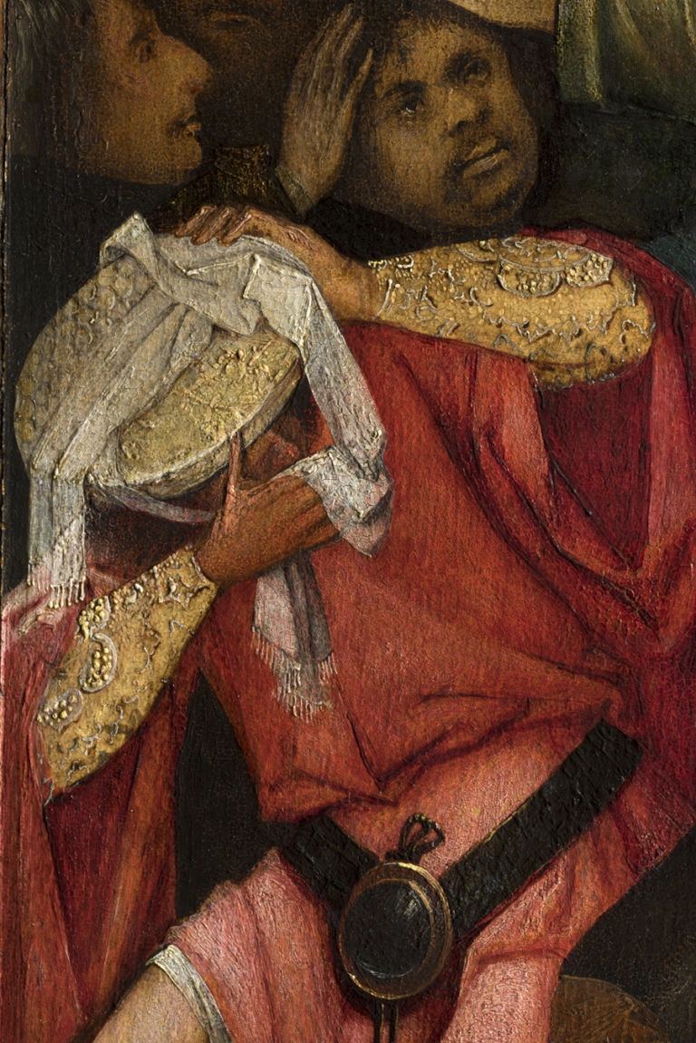 Jheronimus Bosch Trittico della Santa Liberata dettaglio dopo il restauro Venezia celebra Hieronymus Bosch a cinquecento anni dalla morte. Prime immagini dei due capolavori delle Gallerie dell’Accademia appena restaurati