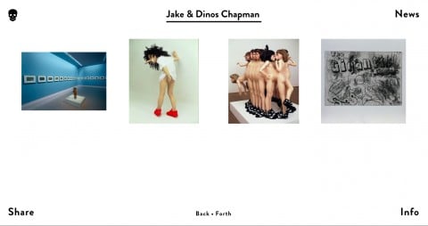 Screenshot dal sito di Jake e Dinos Chapman
