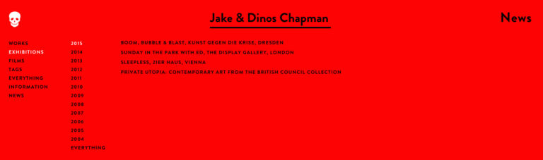 Screenshot dal sito di Jake e Dinos Chapman