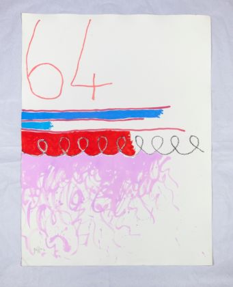 Giorgio Griffa, Tre linee e un arabesco n.64, 1991 - Courtesy l'artista e Casey Kaplan Gallery, New York