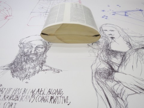 Goshka Macuga – To the Son of Man Who Ate the Scroll – installation view @ Fondazione Prada, Milano 2016