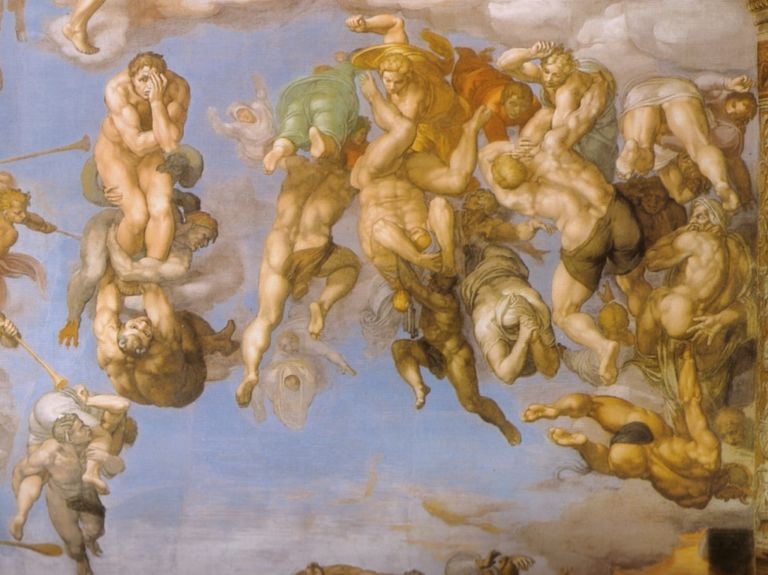 Michelangelo Buonarroti, Giudizio universale (1535-41), dettaglio - Cappella Sistina, Roma