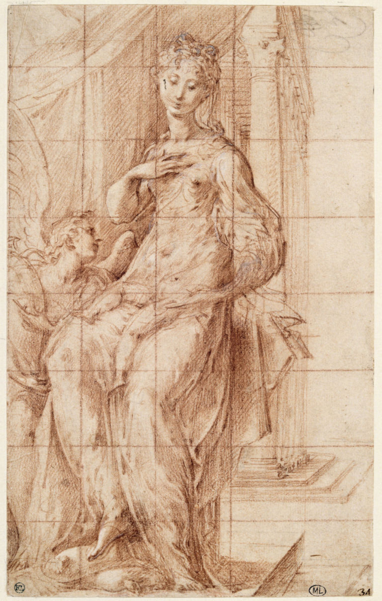 Parmigianino, Madonna con Bambino, adorato da un angelo - Musée du Louvre, Parigi