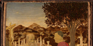 Piero della Francesca, San Girolamo e un devoto, 1440-50 ca., tempera e resina su tavola. Gallerie dell’Accademia, Venezia