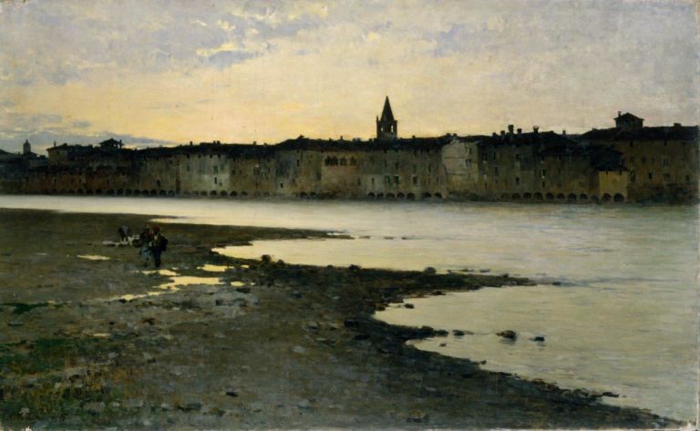 Bartolomeo Bezzi, Sulle rive dell'Adige, 1885, Mart