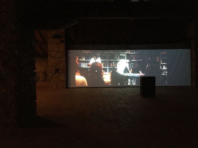 Deimantas Narkevicius – Books on shelves and Without Letters - installation view at Porta Sant’Agostino, Bergamo 2016