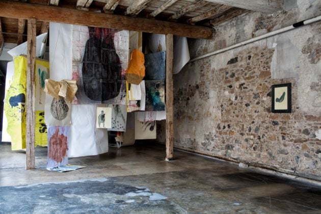 Denis Riva - Carte sospese - installation view at Atipografia, Arzignano 2016