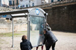 Raffaele Quida Continuum Anfiteatro di Lecce 07 Che ci fa una pensilina degli autobus dentro l’Anfiteatro di Lecce? Dalla Puglia a Milano, immagini del progetto itinerante dell’artista Raffaele Quida