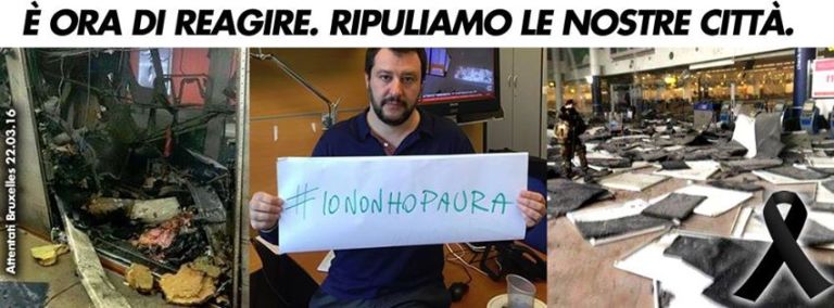 Salvini social La strage di Bruxelles. Immagini e polemiche sul web