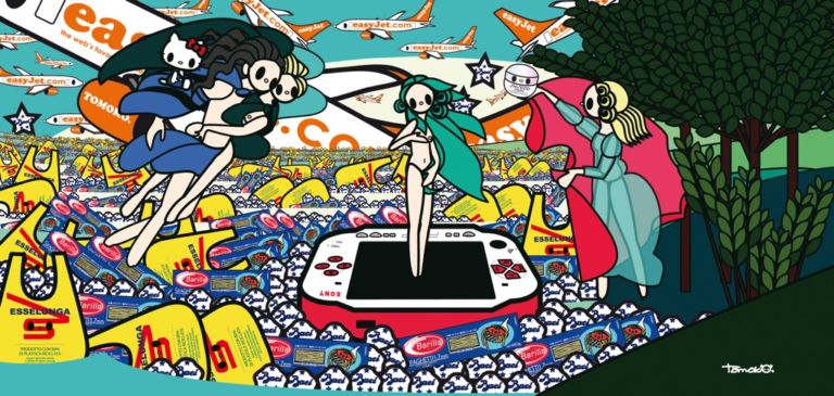 Tomoko Nagao, Botticelli. The Birth of Venus with Baci, Esselunga, PSP, and EasyJet, 2012 - coll. privata