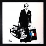 Blek Le Rat Man trough wall Urban Art Fair, la prima fiera internazionale d'arte urbana di Parigi. Fra pezzi di Blek Le Rat e Banksy, c'è anche molta Bologna