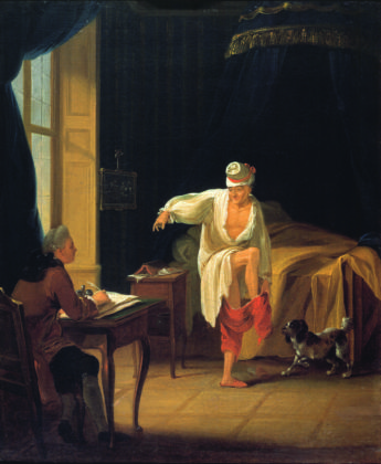 Jean Huber, detto Huber Voltaire, Le Lever de Voltaire à Ferney, 1772 ca. – courtesy Musée Carnavalet – credit Roger-Viollet