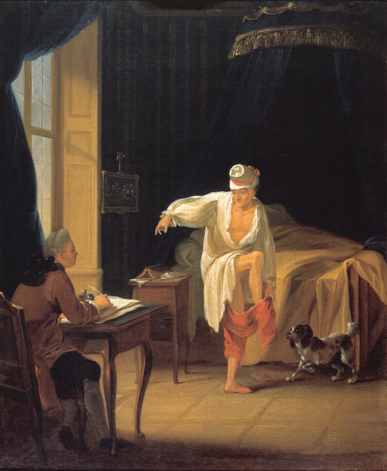 Jean Huber, detto Huber Voltaire, Le Lever de Voltaire à Ferney, 1772 ca. – courtesy Musée Carnavalet – credit Roger-Viollet