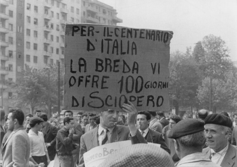 Sciopero degli operai della Breda, Milano 1961 - photo Enrico Cattaneo