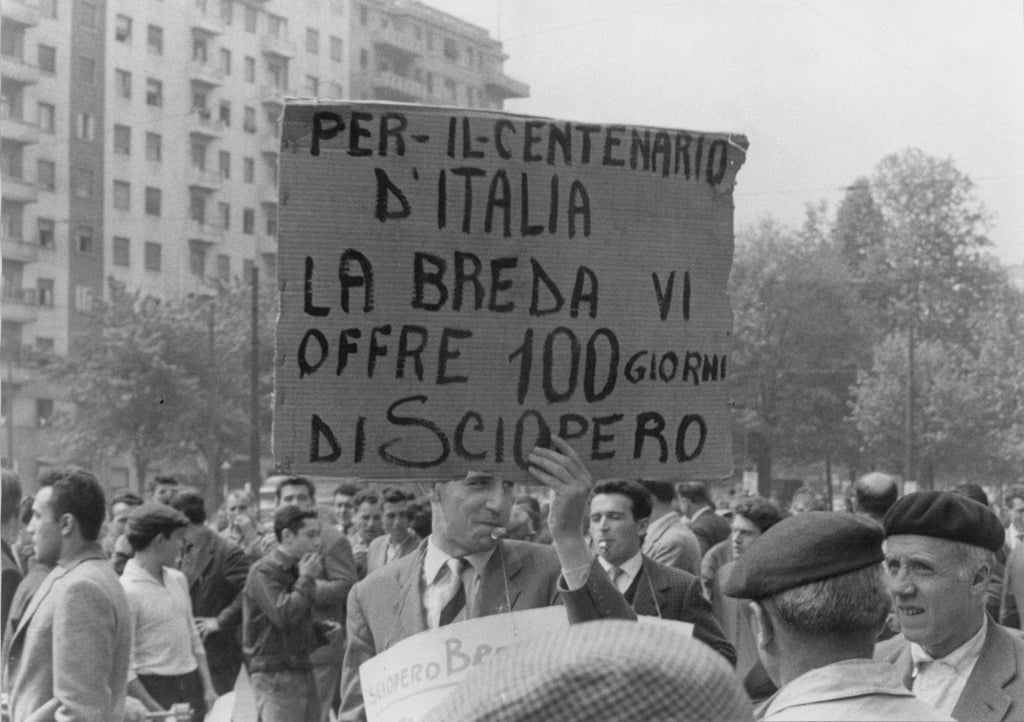 Sciopero degli operai della Breda, Milano 1961 - photo Enrico Cattaneo