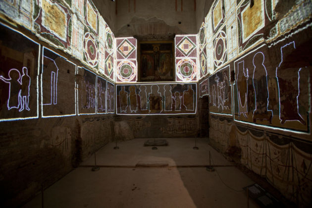 Video mapping della decorazione parietale della cappella di Teodoto - Santa Maria Antiqua tra Roma e Bisanzio - photo Claudia Pescatori
