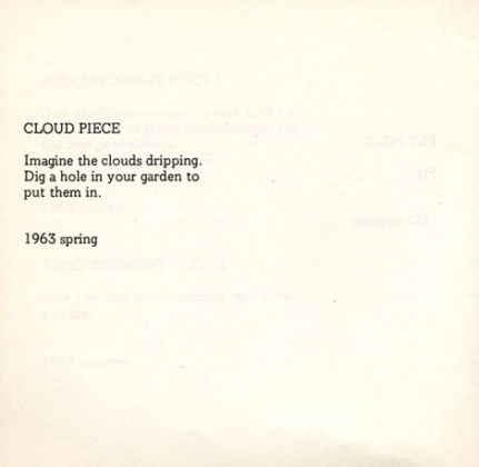 Yoko Ono, Cloud Piece, 1963