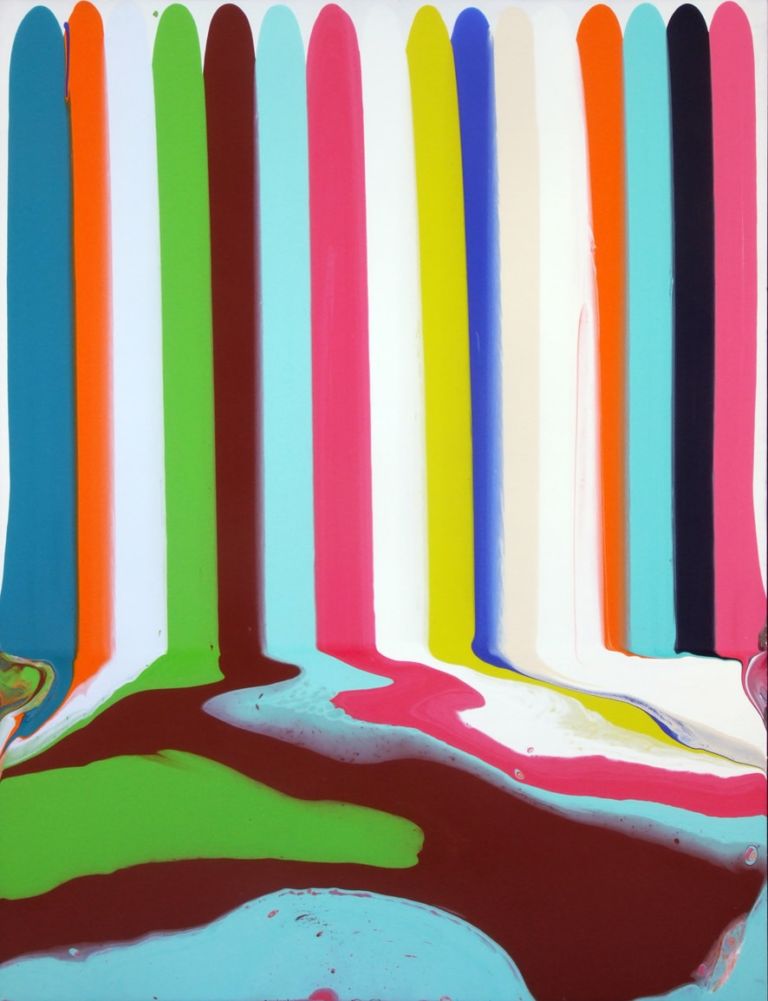 Ian Davenport, Puddle Painting Flat White, 2011