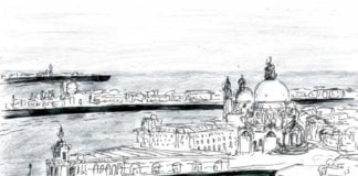 Riccardo Miotto, Dogana's Prow – disegno contenuto nel libro Venice. A document