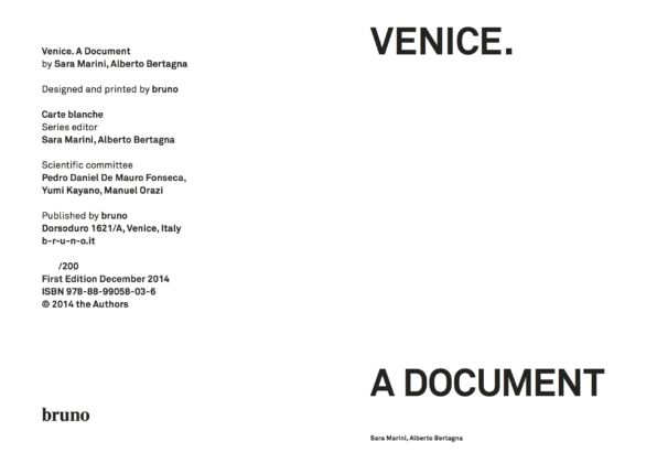 Sara Marini & Alberto Bertagna – Venice. A document
