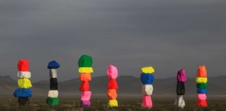 Ugo Rondinone, Seven Magic Mountains, Las Vegas, Nevada, 2016 - Photo by Gianfranco Gorgoni. Courtesy of Art Production Fund and Nevada Museum of Art