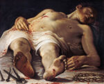 Annibale Carracci, Cristo morto e strumenti della Passione, 1583 - 1585, Stoccarda, Staatsgalerie