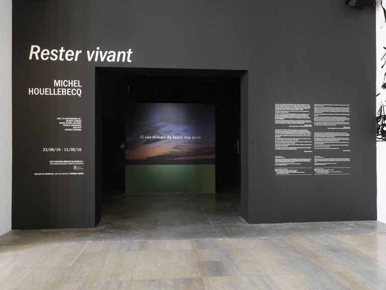 Exhibition view of Michel Houellebecq, Rester vivant, Palais de Tokyo (23.06 – 11.09.2016). Photo : André Morin